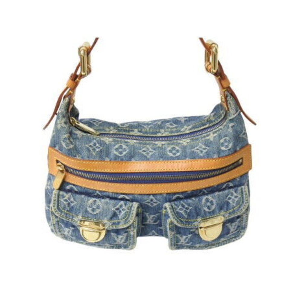 Louis Vuitton Monogram Bag Indigo Baggy Blue Shoulder Denim - Picture 1 of 9